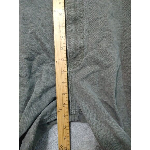 Vintage Carhartt Pants Mens 46x30 Green Dungaree Canvas Duck Tapered Leg USA - Picture 4 of 8